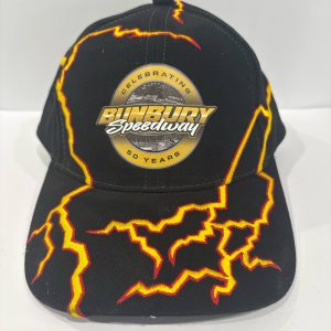 BUNBURY SPEEDWAY 50 YEARS.  BLACK/LIGHTING CAP / VERCRO BACK