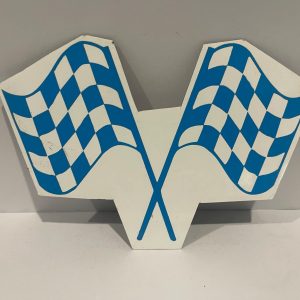 CHECK FLAG STICKER BLUE