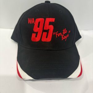WA 95 FOR THE BOYS.  BLACK/WHITE/RED CAP / VERCRO BACK