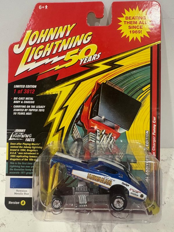 1:64 Scale JOHNNY LIGHTNING - HAWAIIAN DODGE CHARGER - BLUE/WHITE