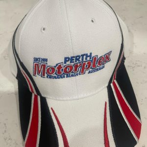 2025/2026 PERTH MOTORPLEX CAP / WHITE- RED-BLACK / VERCRO BACK