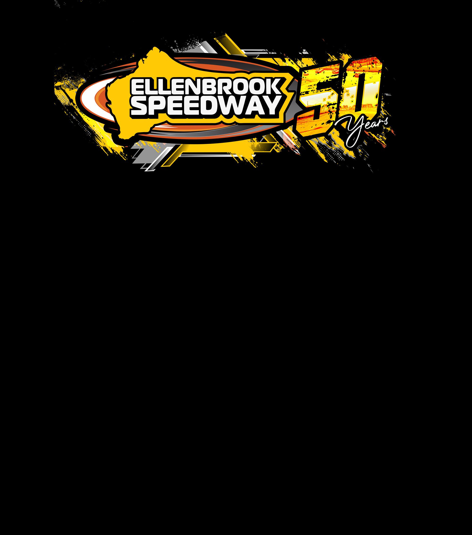 Ellenbrook Speedway 50th Anniversary T-Shirt PER-ORDER Pay - Pick up on the Day 26/27-09-2026